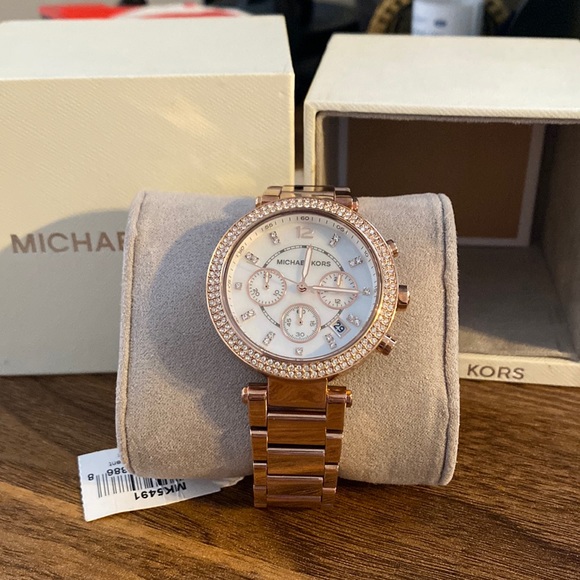 Women's Michael Kors Parker Chronograph Glitz Watch MK5491 - Picture 1 of 6